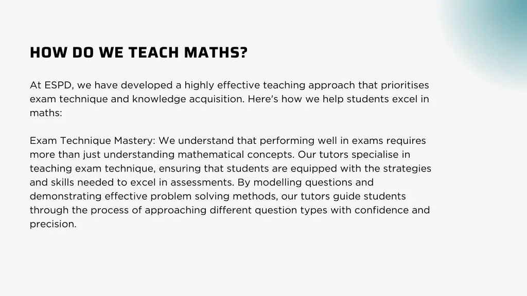 how do we teach maths