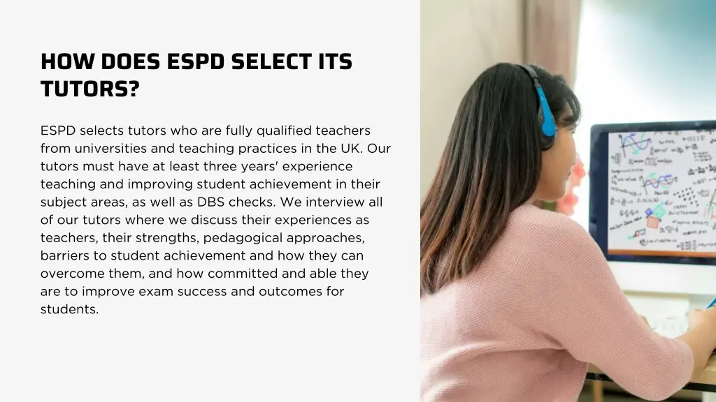 how does espd select its tutors