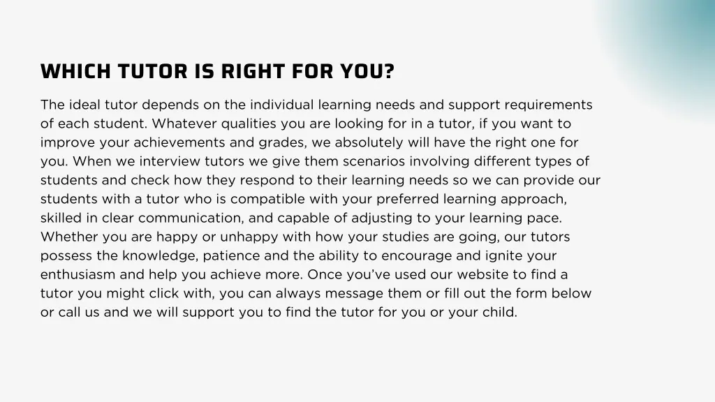 which tutor is right for you
