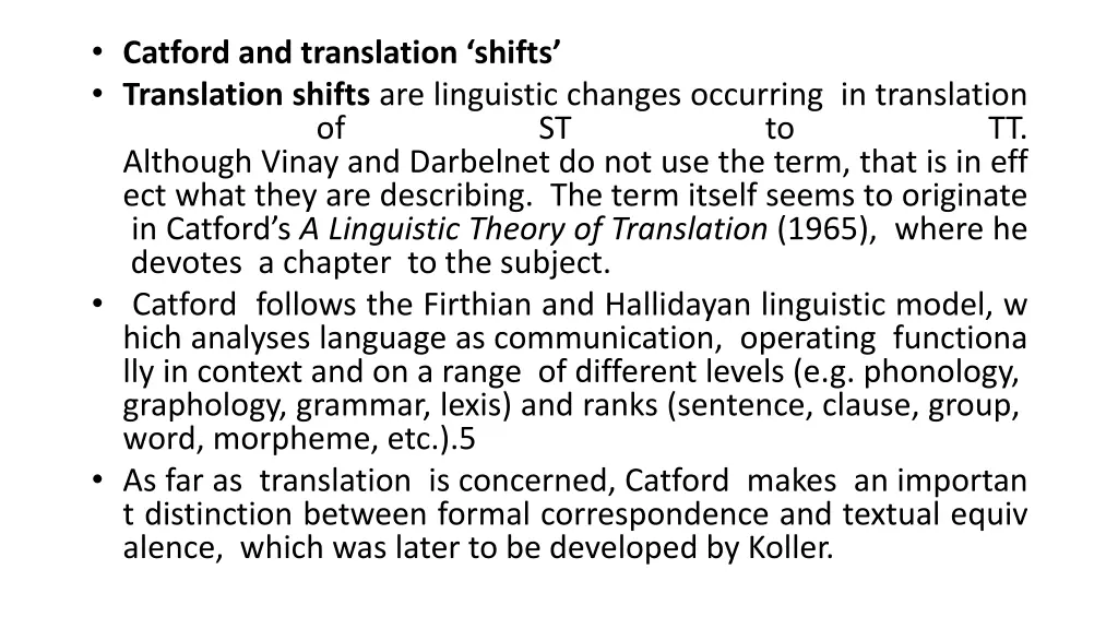 catford and translation shifts translation shifts