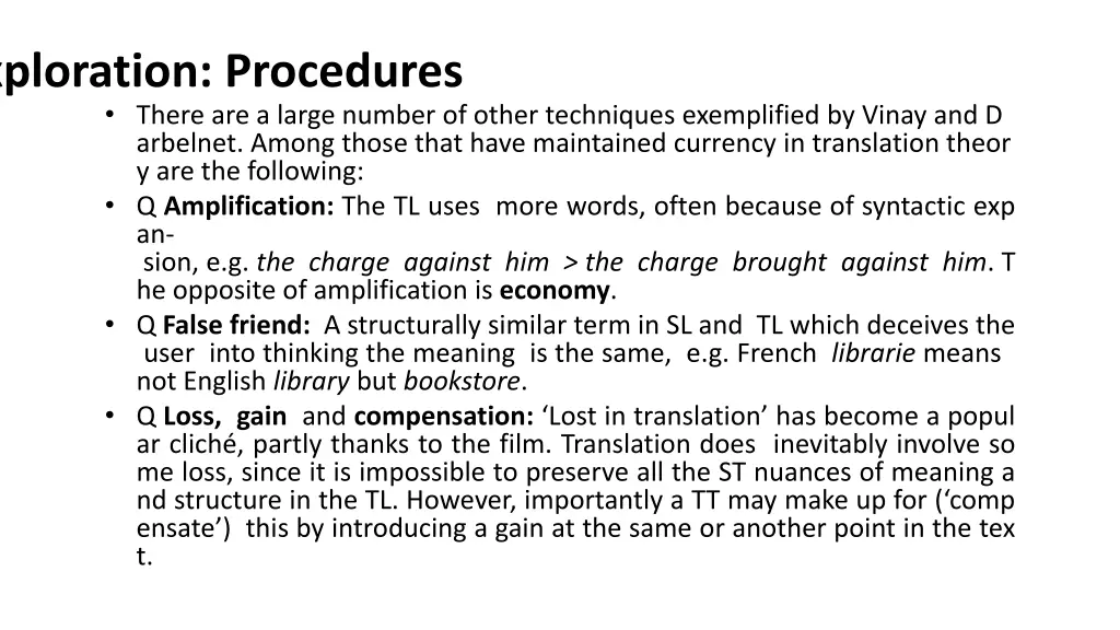 exploration procedures there are a large number