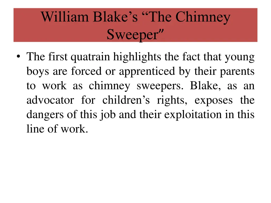 william blake s the chimney sweeper 1