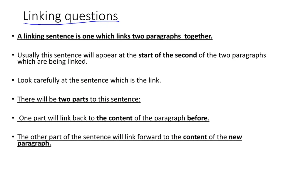 linking questions 1