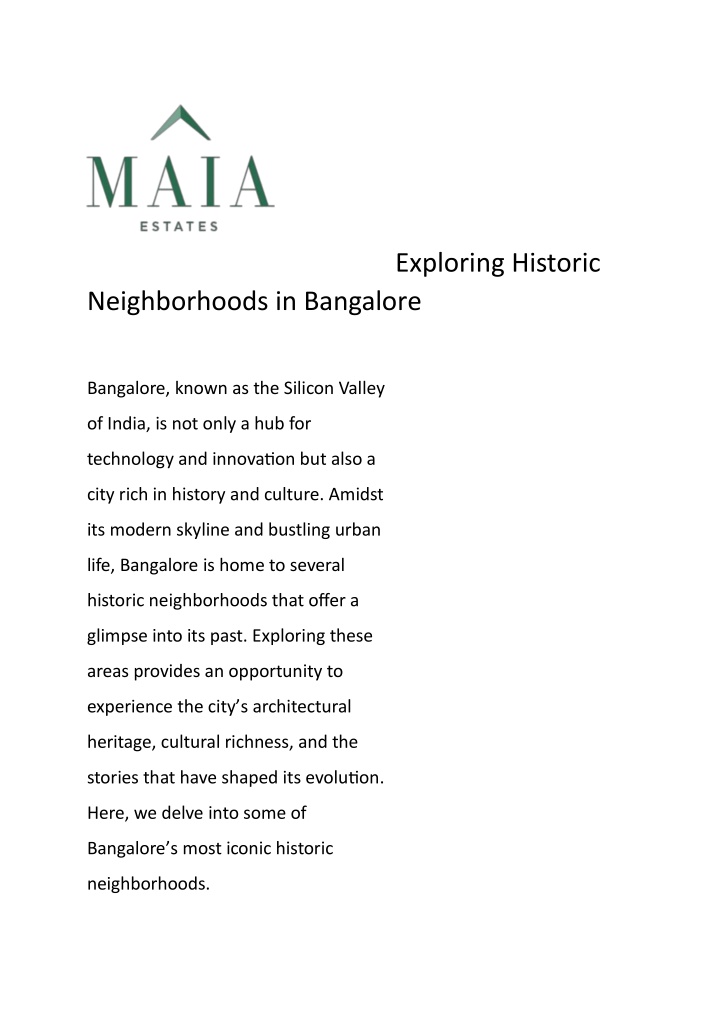 exploring historic neighborhoods in bangalore