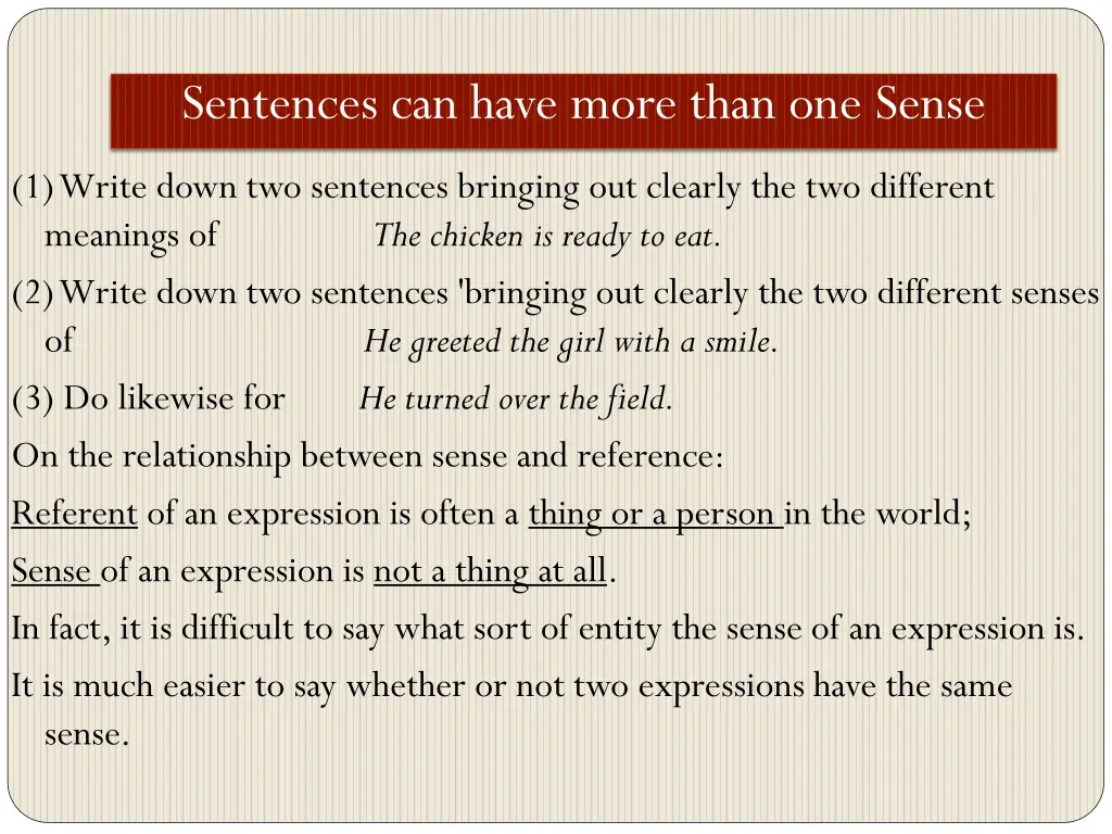 sentences can have more than one sense