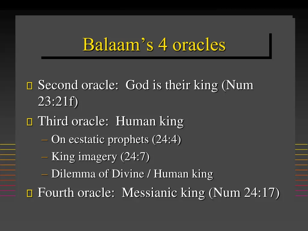 balaam s 4 oracles 1