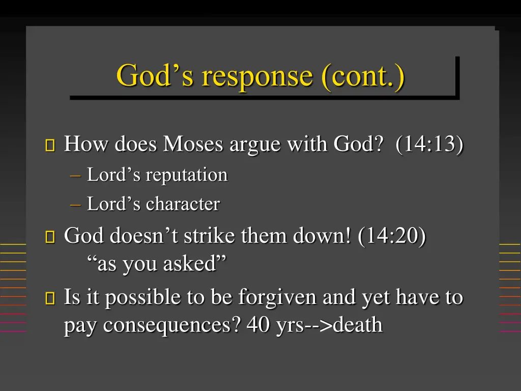 god s response cont