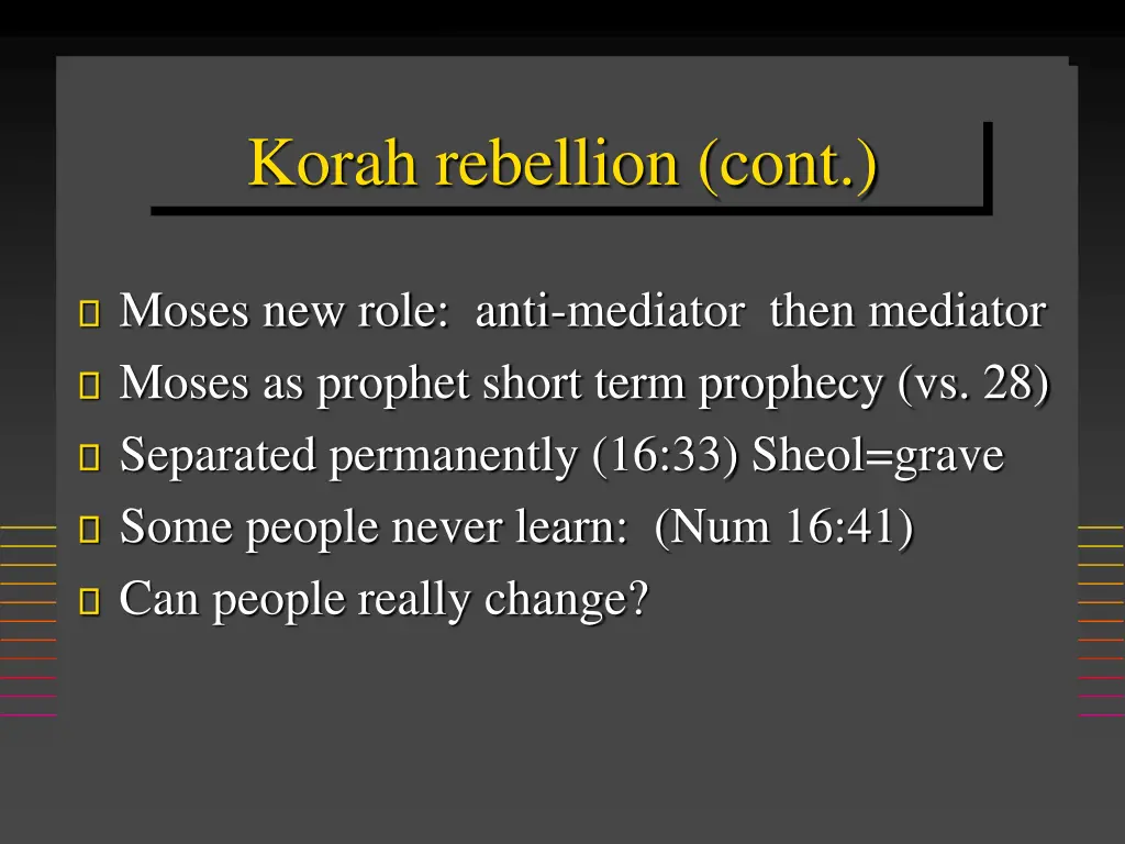 korah rebellion cont