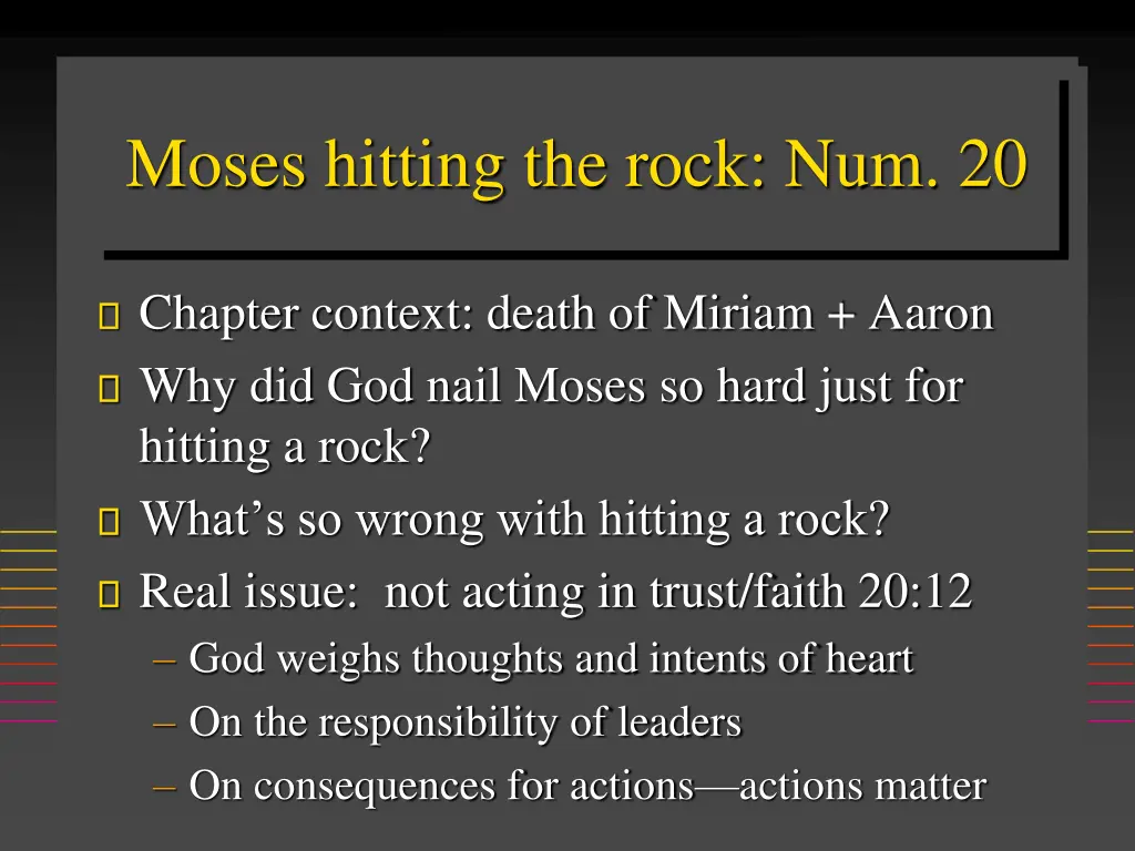 moses hitting the rock num 20