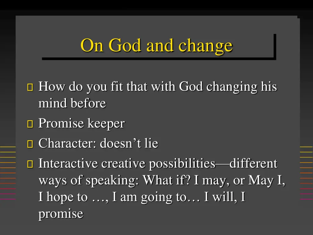 on god and change