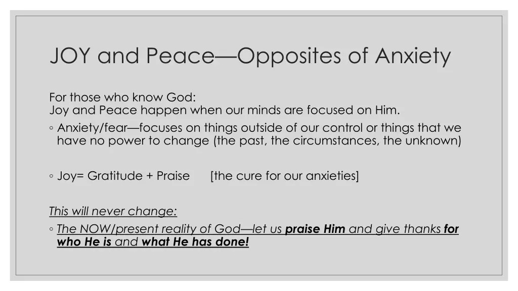 joy and peace opposites of anxiety