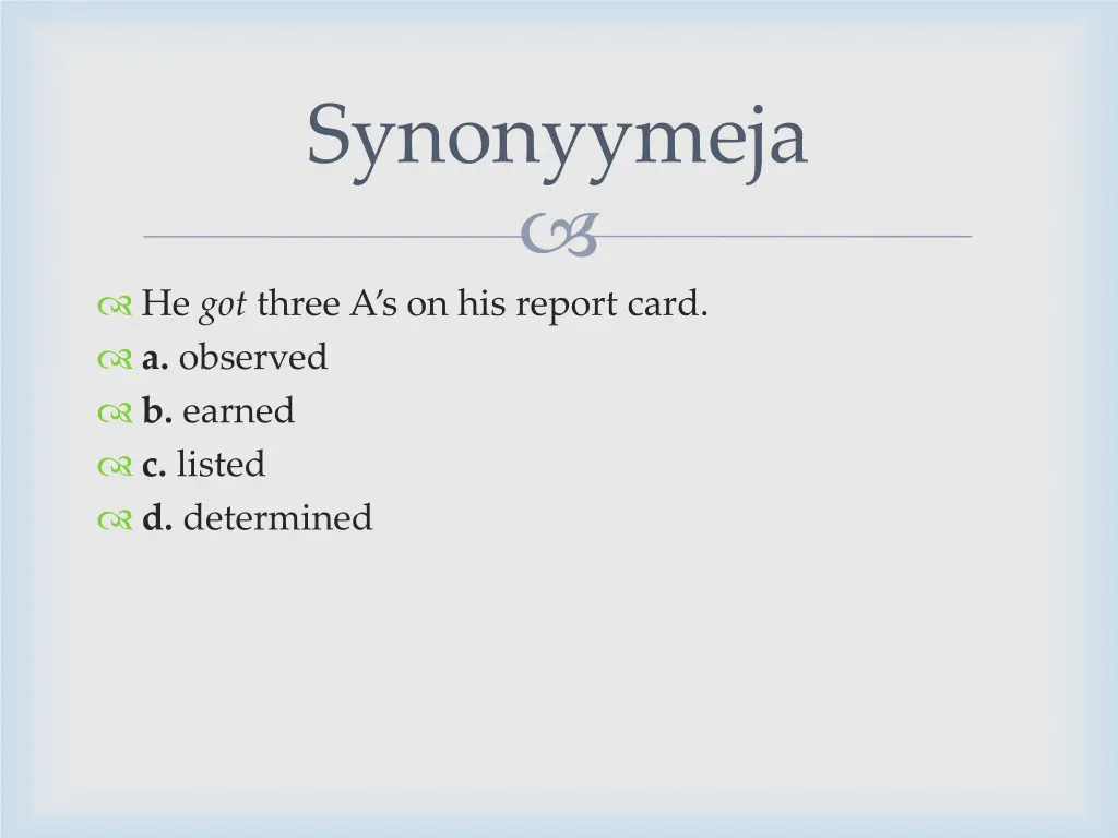 synonyymeja 1