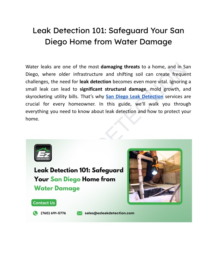 leak detection 101 safeguard your san diego home