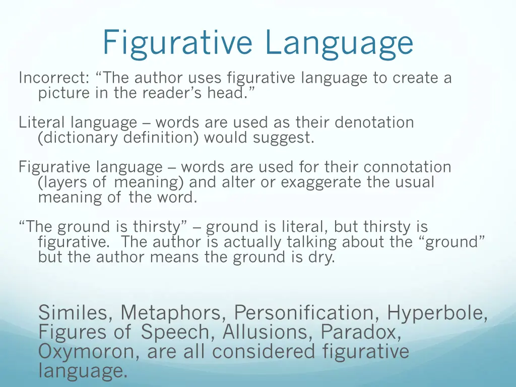 figurative language incorrect the author uses