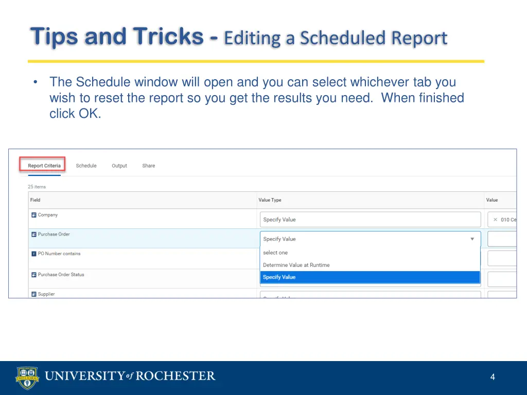 tips and tricks editing a scheduled report 2