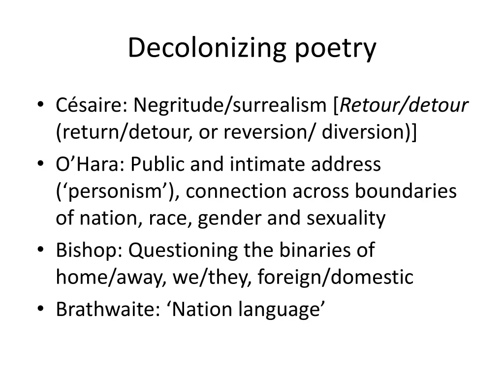 decolonizing poetry