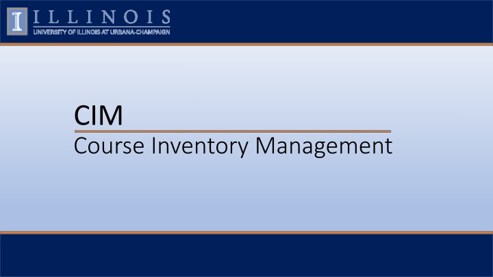 cim course inventory management