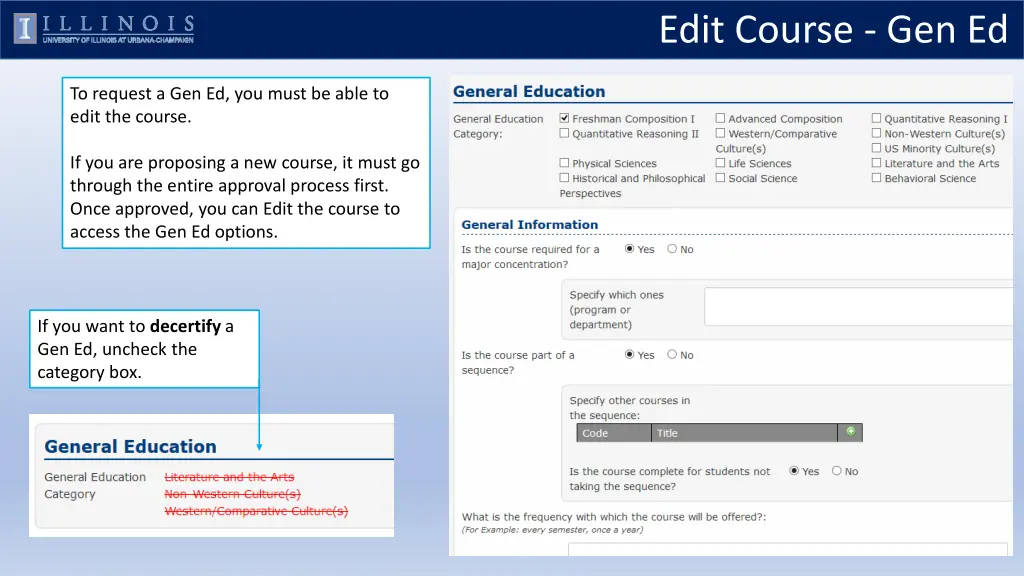 edit course gen ed