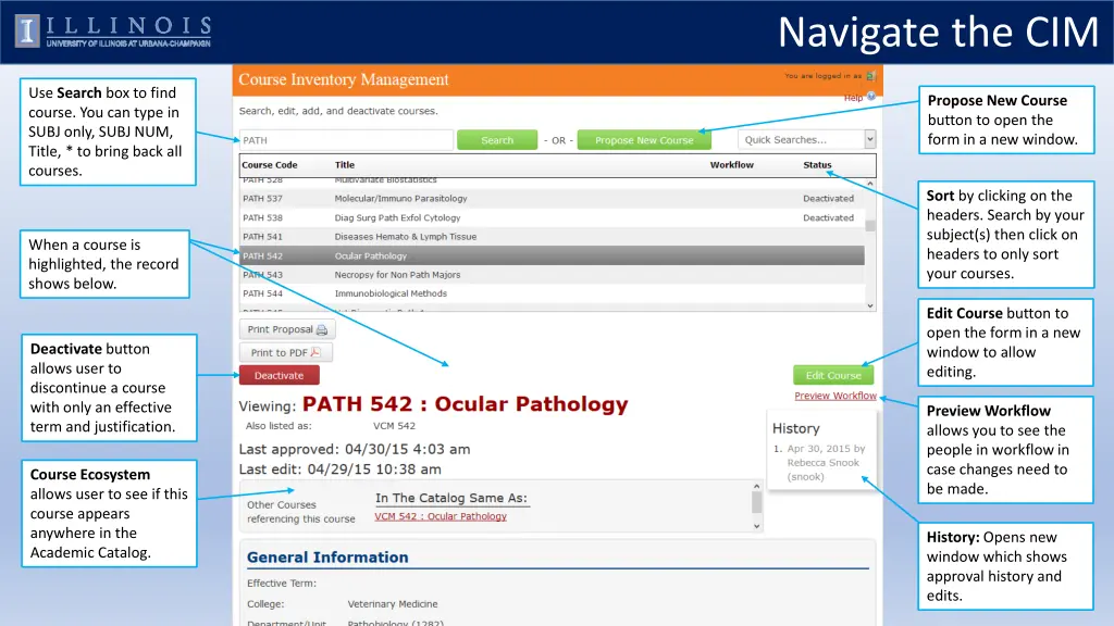 navigate the cim