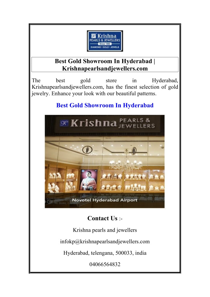 best gold showroom in hyderabad