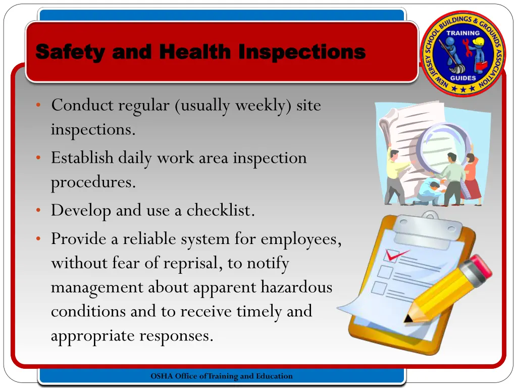 safety and health inspections safety and health