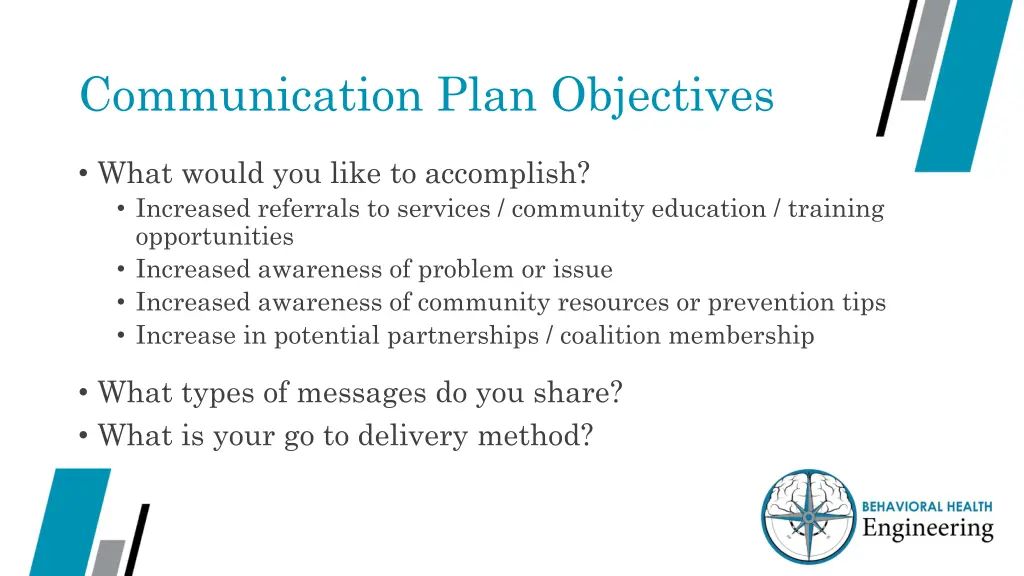 communication plan objectives