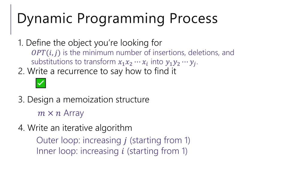 dynamic programming process