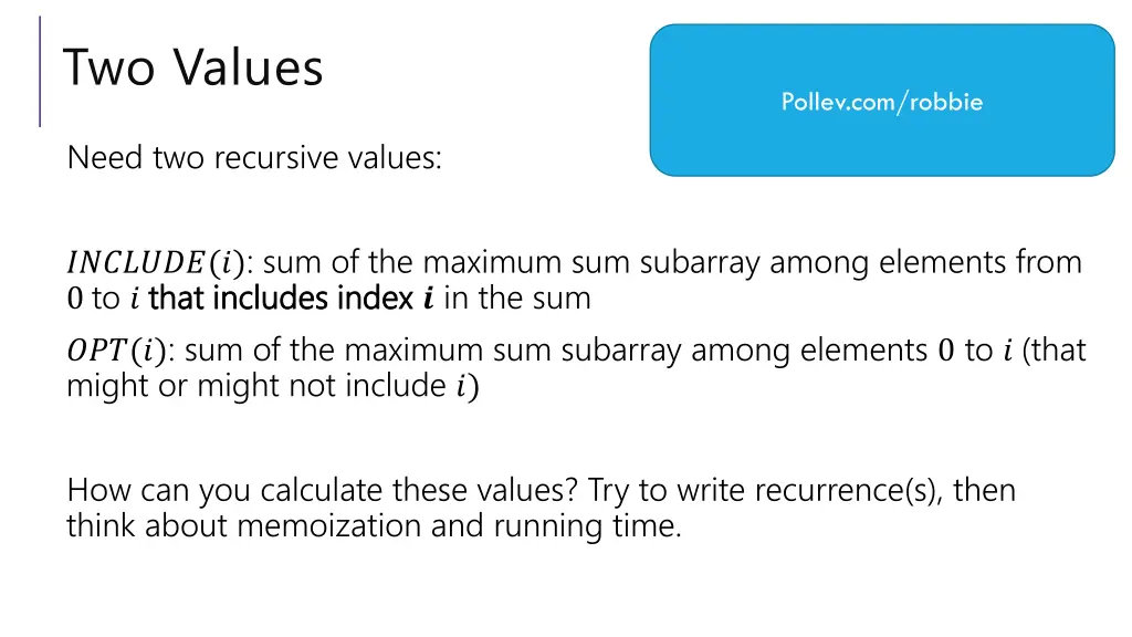 two values