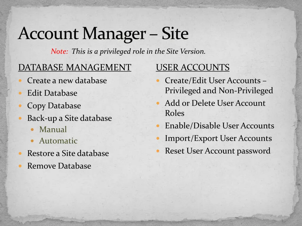 account manager site