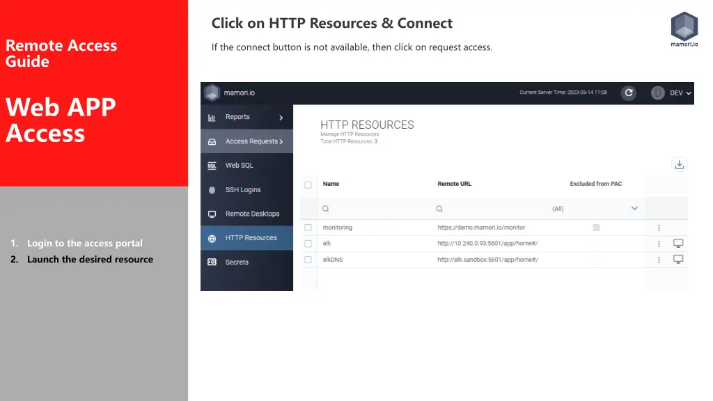 click on http resources connect