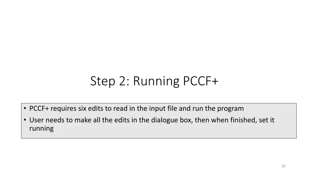 step 2 running pccf