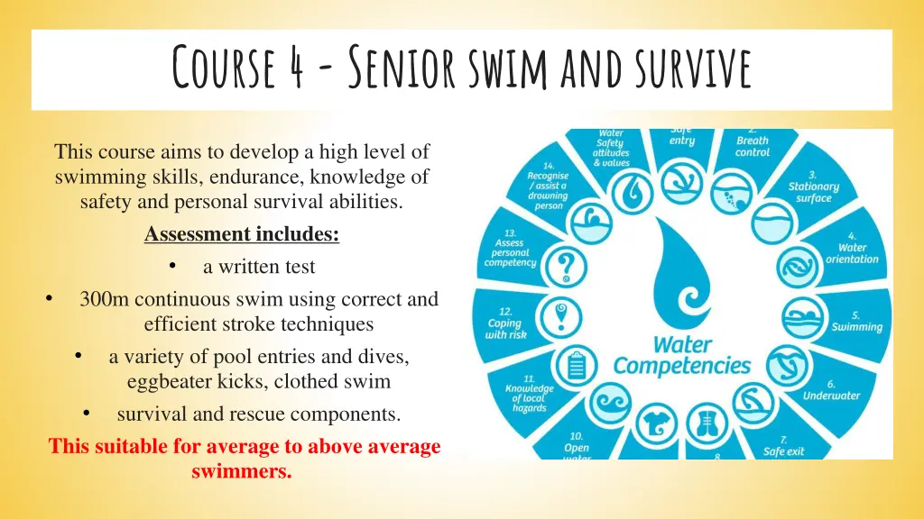 course 4 senior swim and survive