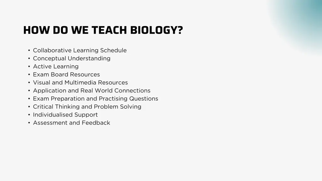 how do we teach biology