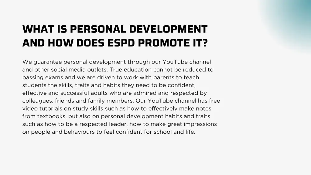 what is personal development and how does espd