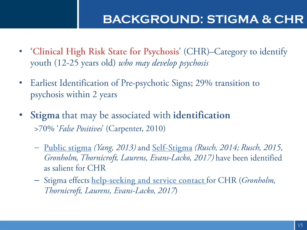 background stigma chr