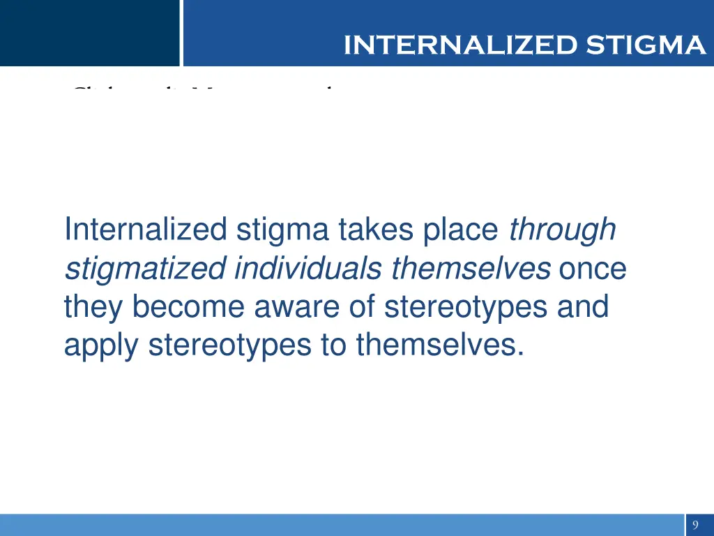 internalized stigma