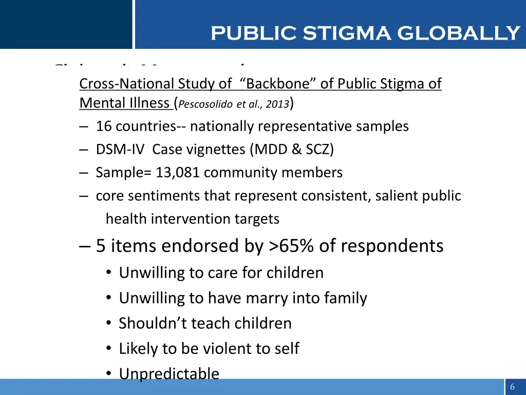 public stigma globally