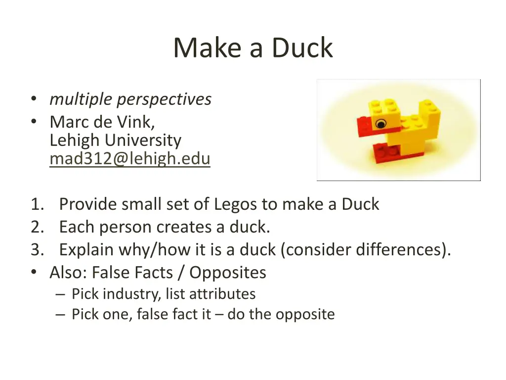 make a duck