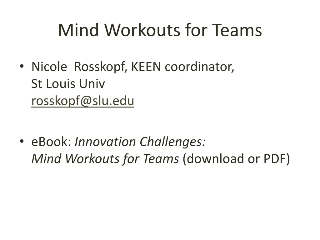 mind workouts for teams