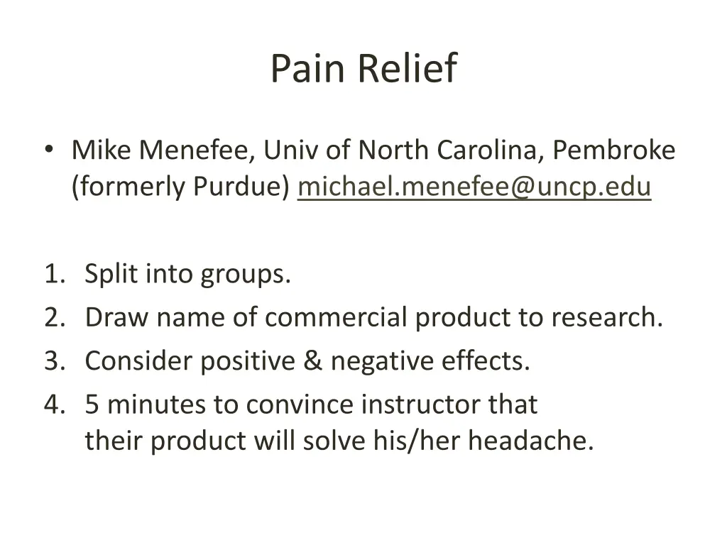 pain relief