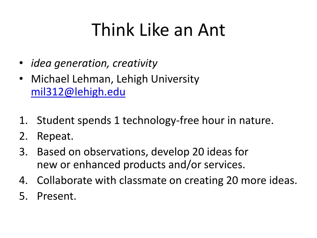 think like an ant