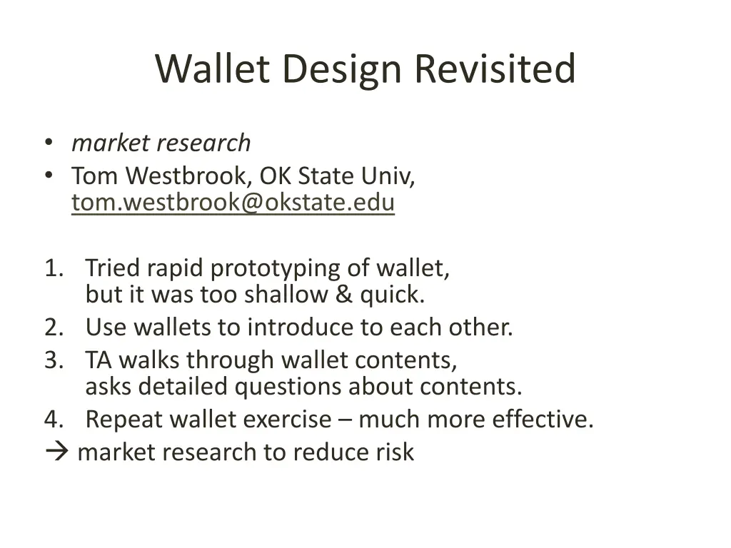 wallet design revisited