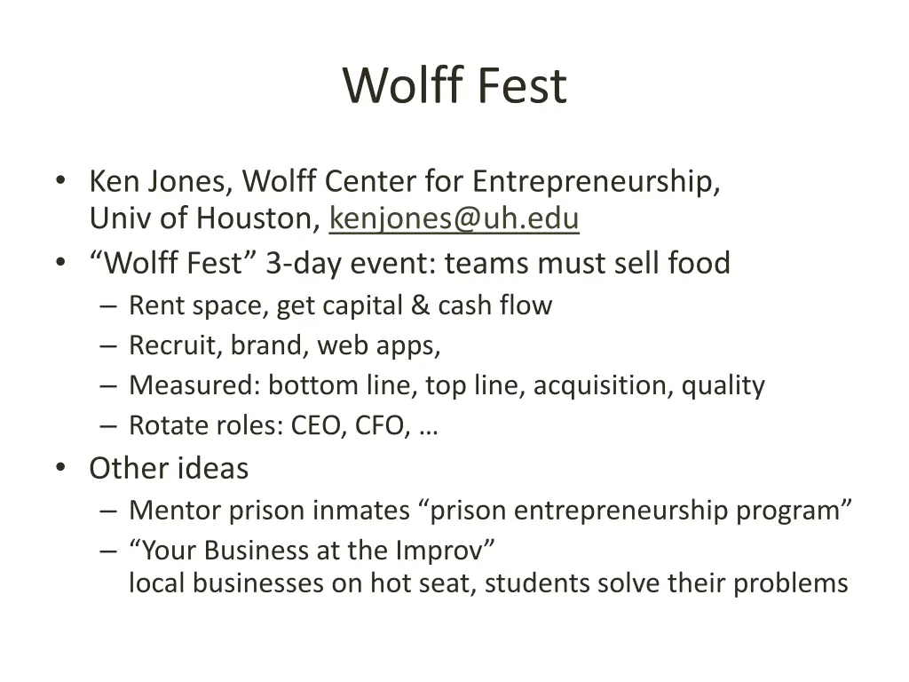 wolff fest