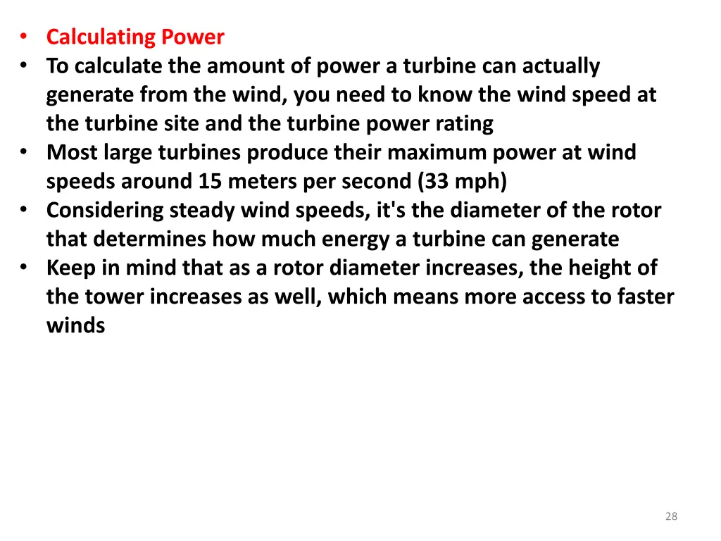 calculating power to calculate the amount