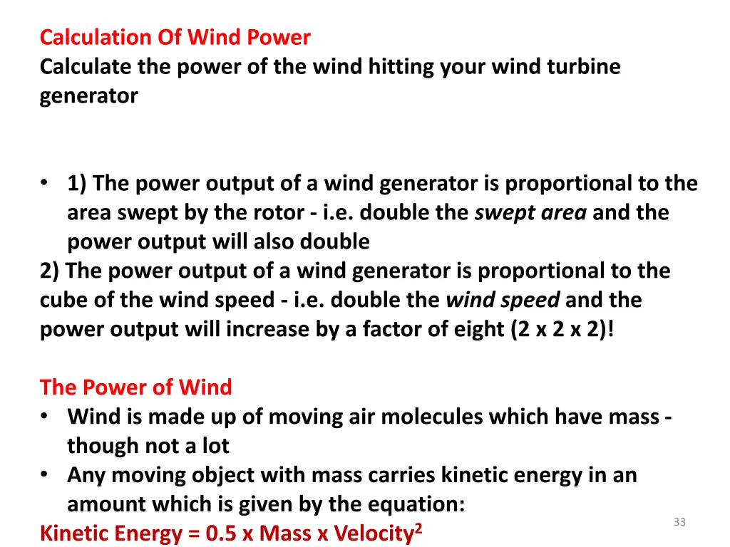 calculation of wind power calculate the power