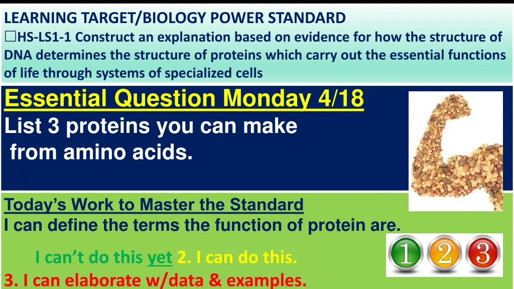 learning target biology power standard 5