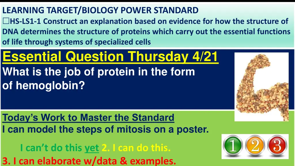 learning target biology power standard 8