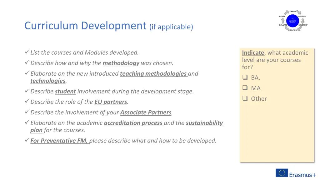 curriculum development if applicable