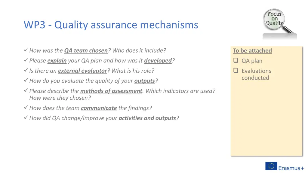 wp3 quality assurance mechanisms