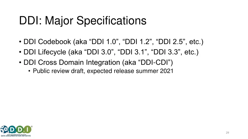 ddi major specifications